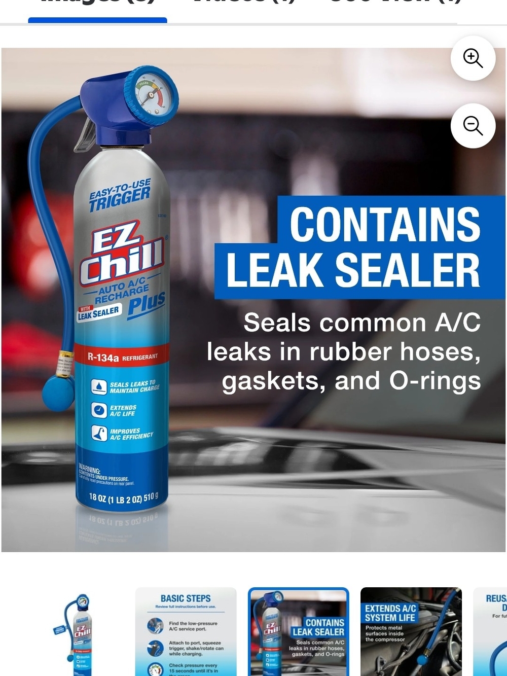 2 Cans Of R-134a Auto A/C Recharge Canister - Blue - Picture 2 of 2